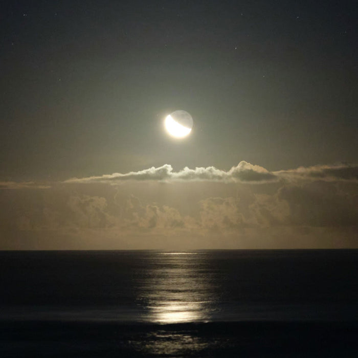 moon above sea