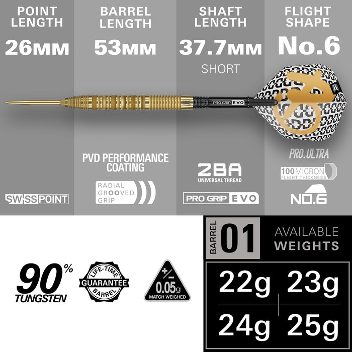 Target Bolide Envy 01 90% SP Steel Tip Darts