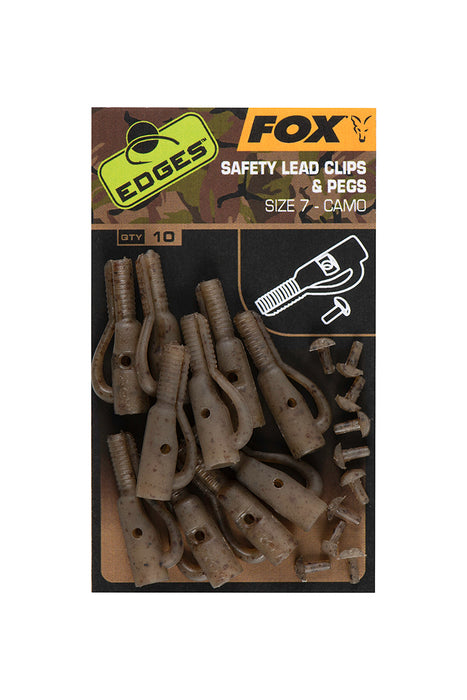 Fox Camo Safety Lead Clips and Pegs size 7