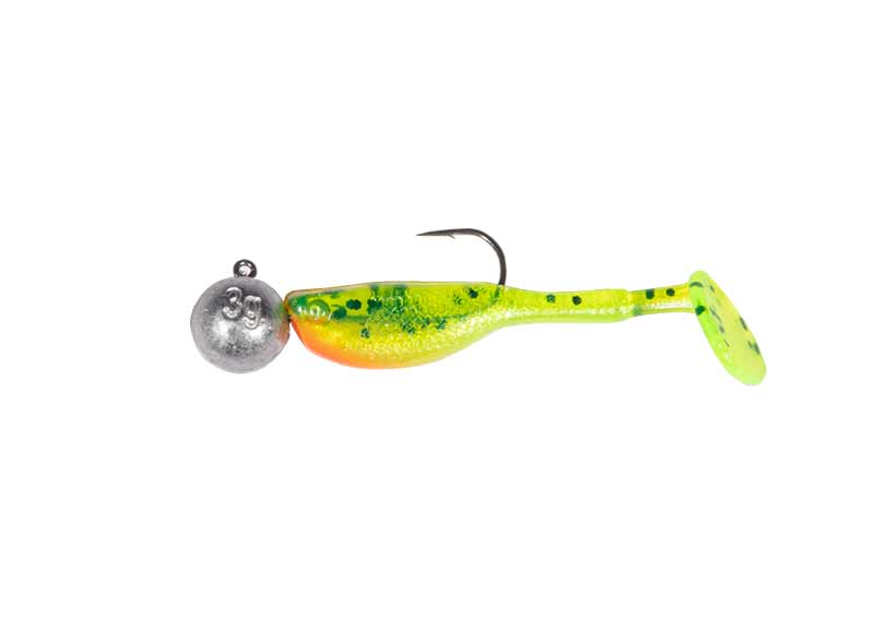 Fox Rage Ultra UV Micro Fry Loaded Soft Jig Bait Lure 4cm 3g Yellow Green Spots