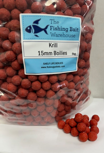 Krill Boilies 15mm Shelf Life 1kg Carp Fishing Bait
