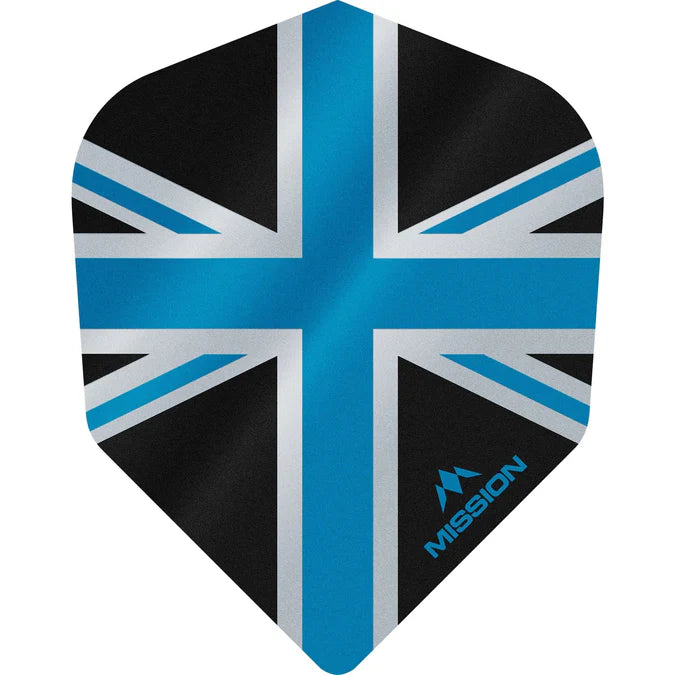 Mission Alliance Union Jack NO6 Dart Flights Blue, Black, White