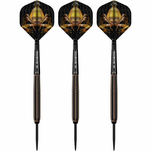 Mission Scorpion Darts | Steel Tip | 90% Tungsten | Black & Gold Electro