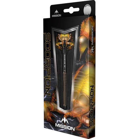 Mission Scorpion Darts | Steel Tip | 90% Tungsten | Black & Gold Electro