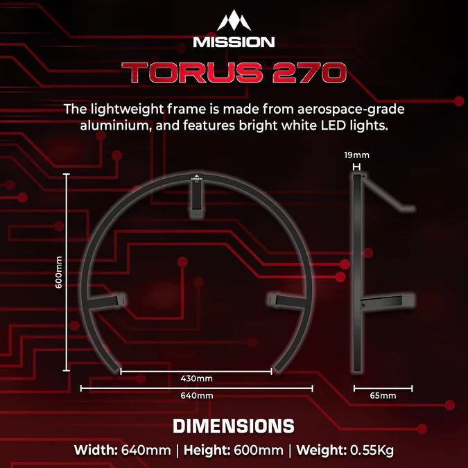 Mission Torus 270 LED Dartboard Lighting