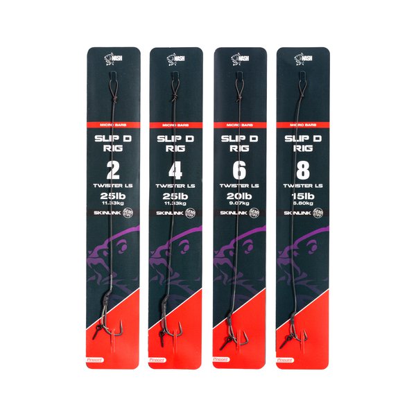 Nash Slip D Ready Made Rig Size 2 Micro Barbed x 6 Rigs — CPS Tackle