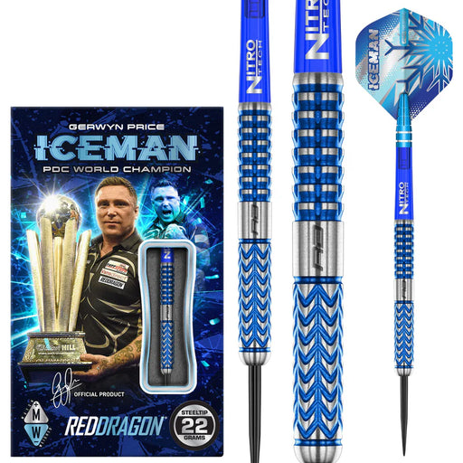 Red Dragon Gerwyn Price Glacier - 90% Tungsten Steel Darts
