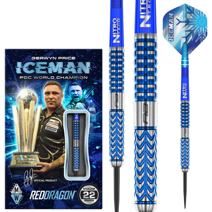 Red Dragon Gerwyn Price Glacier - 90% Tungsten Steel Darts