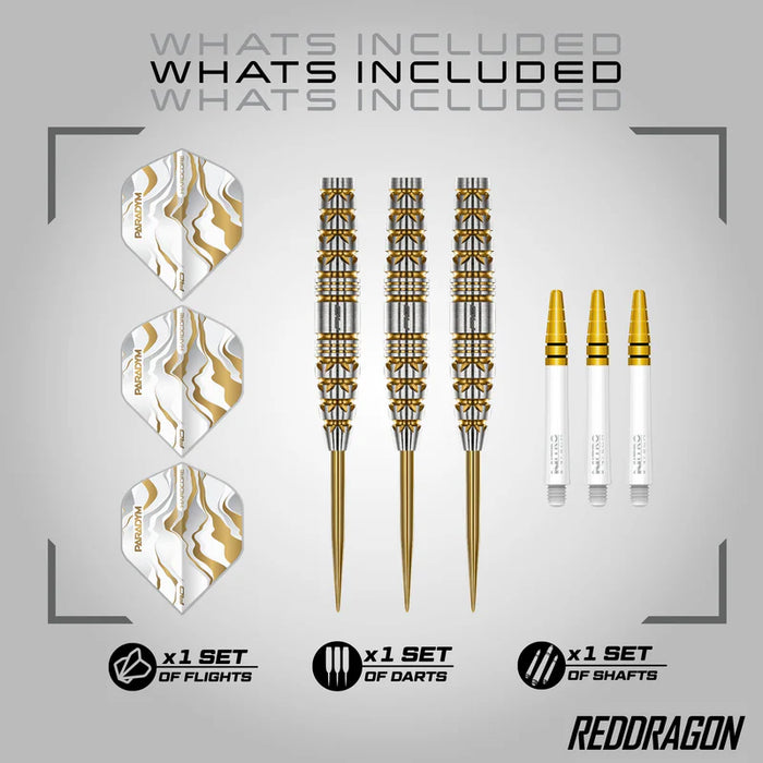 Red Dragon Paradym Torpedo 90% Tungsten Steel Tip Darts Silver & Gold