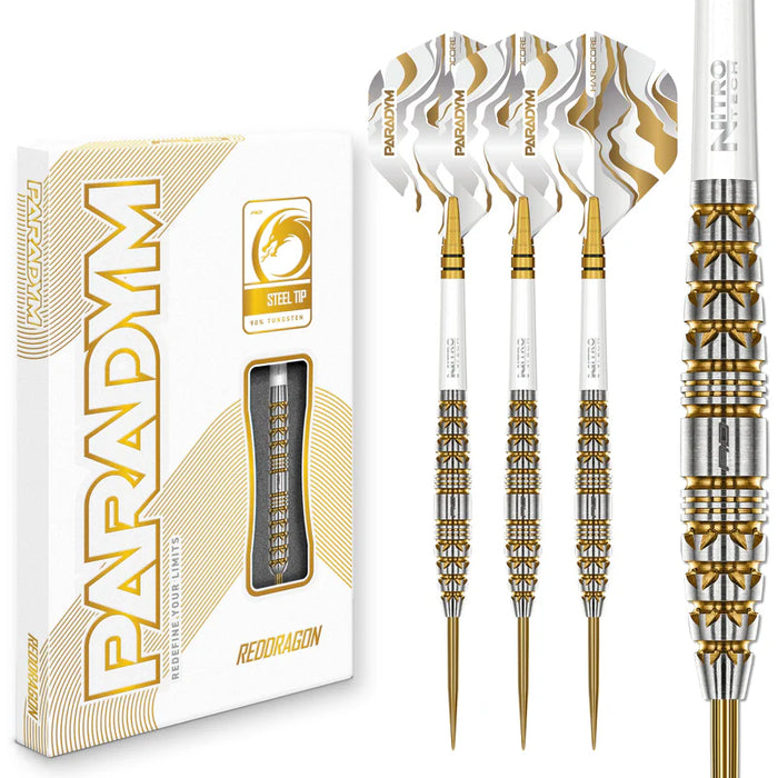 Red Dragon Paradym Torpedo 90% Tungsten Steel Tip Darts Silver & Gold
