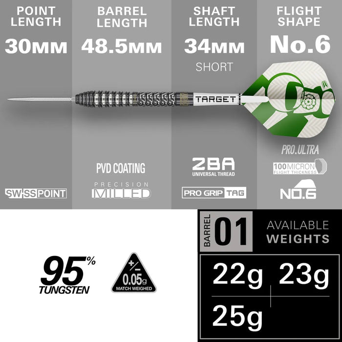 Target Charlie Manby 95% Tungsten SP Steel Tip Darts 2026