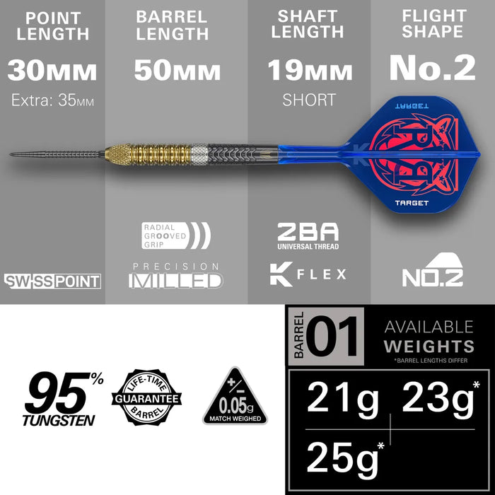 Target Darts Raymond Van Barneveld G6 SP Darts 23g