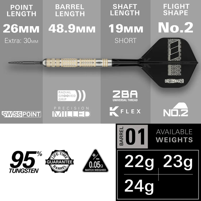 Target Dimitri Van Den Bergh 95K 23g SP Steel Tip Darts