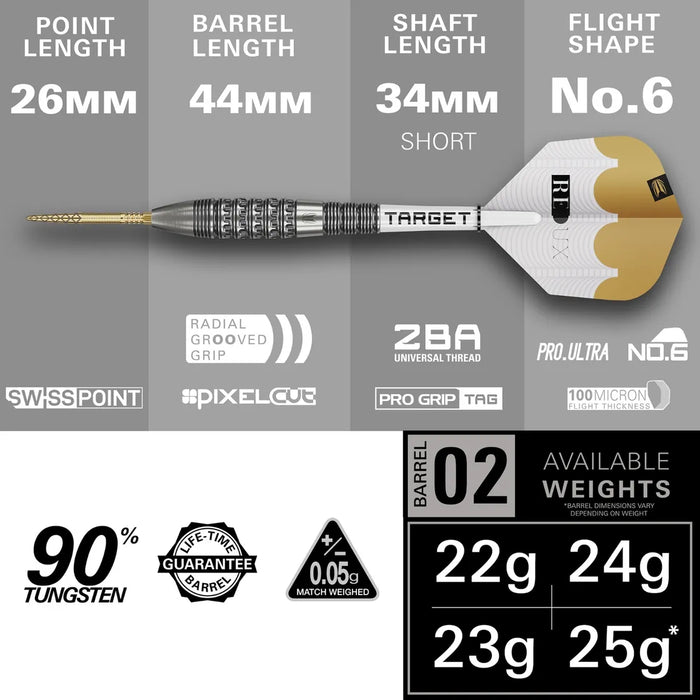 Target Redux 02 - 90% Tungsten SP Steel Tip Darts