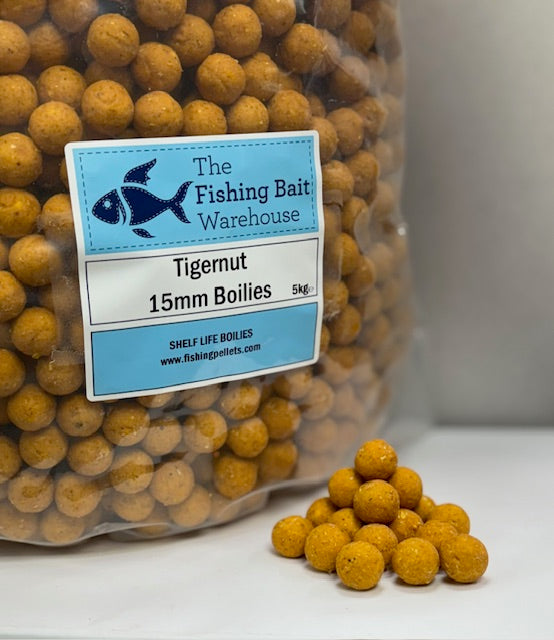 Tigernut Boilies 15mm Shelf Life – 1kg Carp Fishing Bait