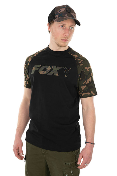 Fox Black Camo Raglan T Shirt