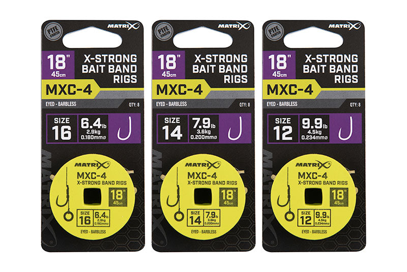 Matrix MXC-4 X-Strong Bait Band Rigs 18"